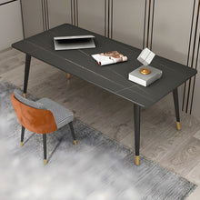 Charger l'image dans la galerie, Modern Dining Table Rectangular Sintered Stone Top 63"(160cm)