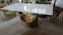 Charger l'image dans la galerie, 71"Modern White Glossy Sintered Stone Dining Table