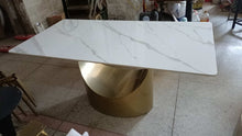 Charger l'image dans la galerie, 71"Modern White Glossy Sintered Stone Dining Table