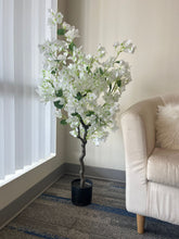 Load image into Gallery viewer, Artificial Bougainvillea Flower Tree (white) - 4'