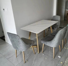 Load image into Gallery viewer, Modern Light Grey Velvet dinning chair
