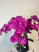 Load image into Gallery viewer, Artificial Orchid with Black Pot- Purple