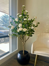 Load image into Gallery viewer, Artificial Camellia Flower Tree - White 5.3'
