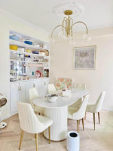 Load image into Gallery viewer, 71"Modern Minimalist White Oval Glossy Sintered Stone Dining Table