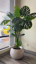 Charger et lire la vidéo dans la visionneuse de la Galerie, Artificial Monstera Plant- 7ft