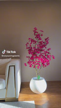 Load and play video in Gallery viewer, Artificial Bougainvillea Flower tree (pink) - 5'