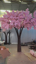 Load and play video in Gallery viewer, 12ft Artificial Cherry Blossom Tree Rental-Light Pink
