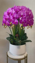 Load and play video in Gallery viewer, Real touch Artificial Orchid Flower Arrangement (10 stems )