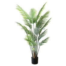Charger l'image dans la galerie, Artificial palm tree with lush green leaves, ideal for indoor decor.