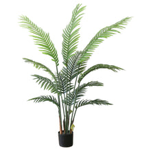 Charger l'image dans la galerie, Artificial palm tree with green fronds adding a natural touch to a modern, well-lit living room.