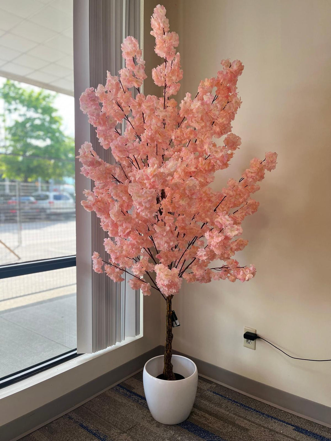 6-ft Artificial Peach Cherry Blossom Tree | Floral Décor for Weddings & Interiors