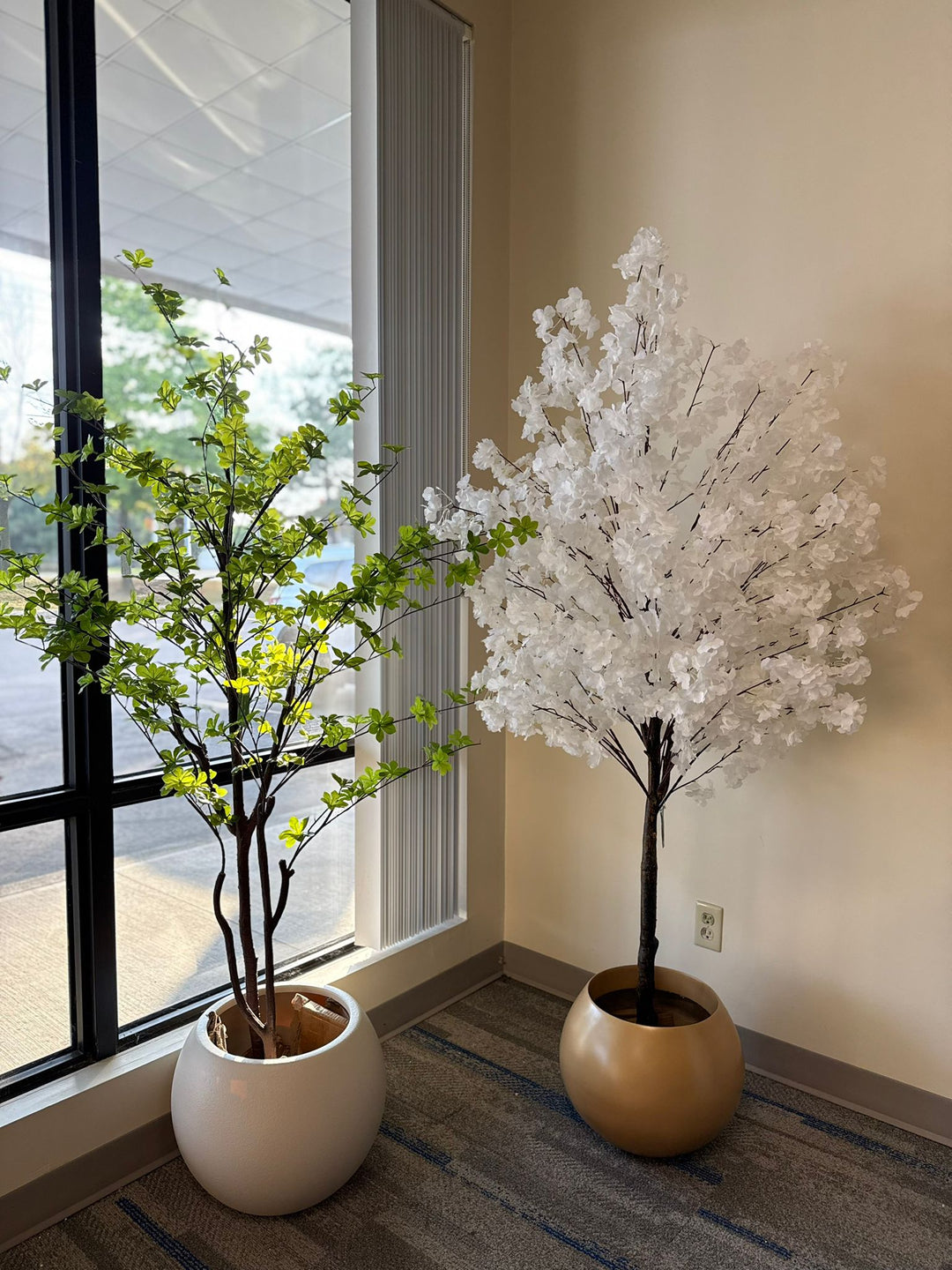 Artificial Japanese Bell Tree & White Blossom Tree | Elegant Greenery and Floral Décor