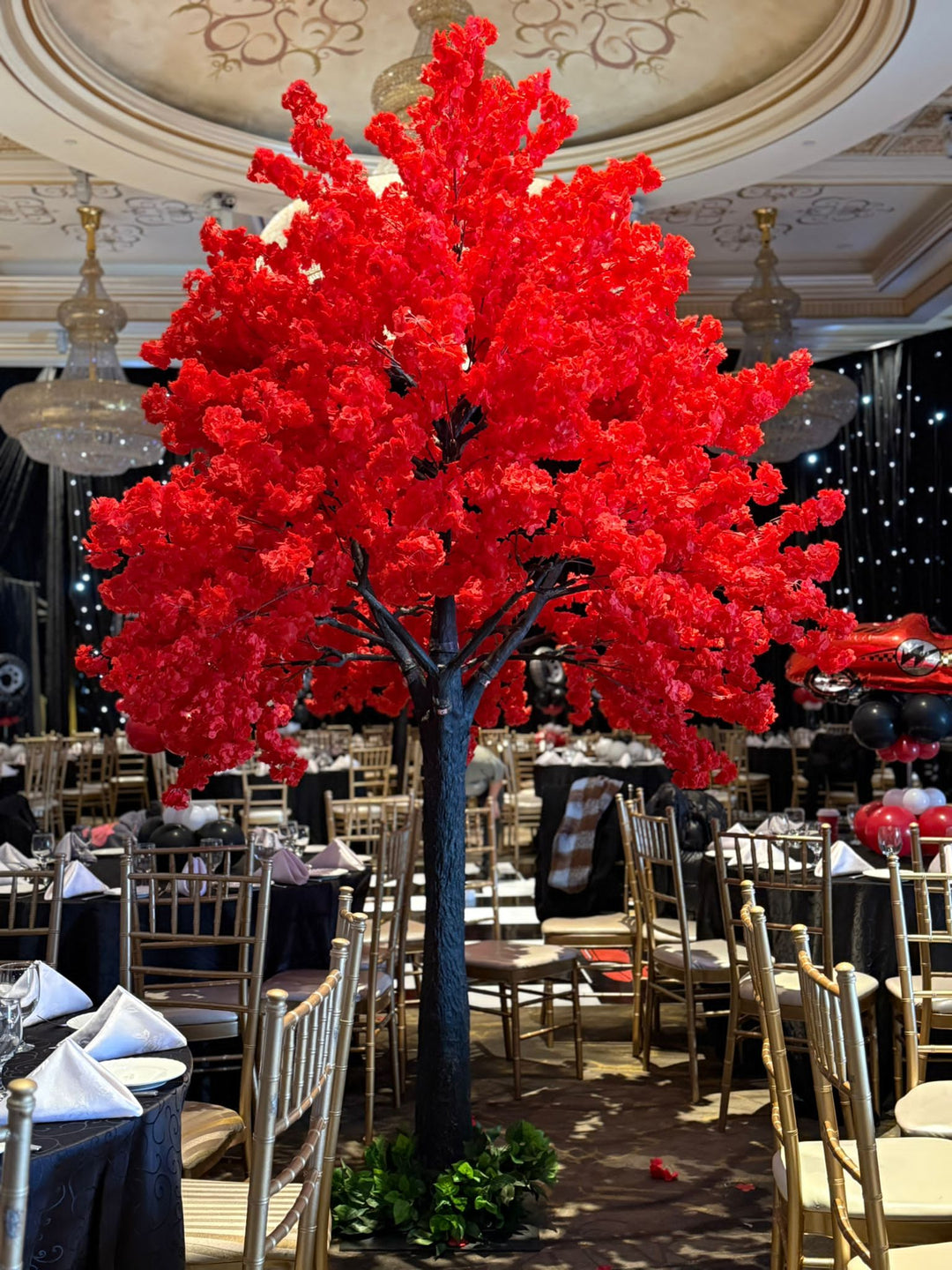 Red Artificial Cherry Blossom Tree for Rent & Purchase | Bold Wedding & Event Décor
