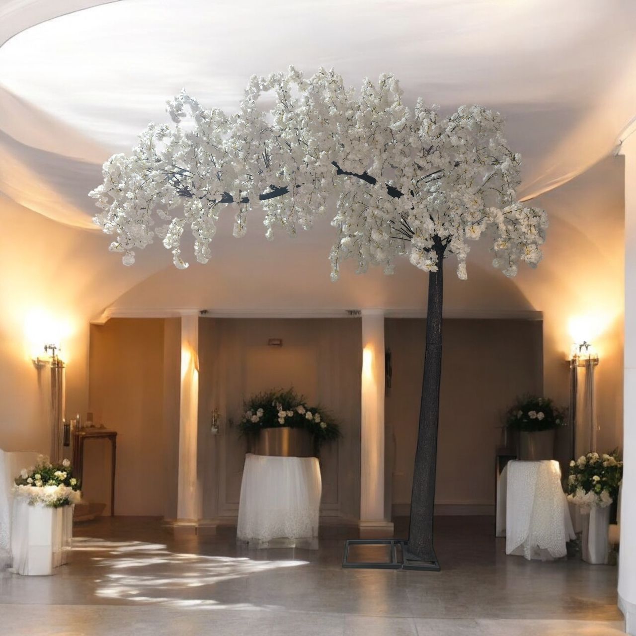 🌸 Transform Your Space with Artificial Arched White Cherry Blossoms