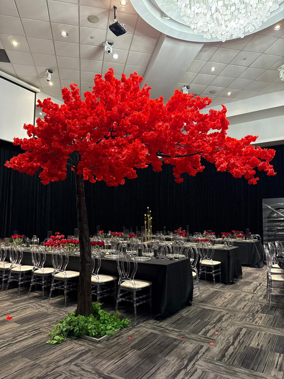 Artificial Red Cherry Blossom Trees for Rent & Purchase | Bold Floral Décor by Waysaving