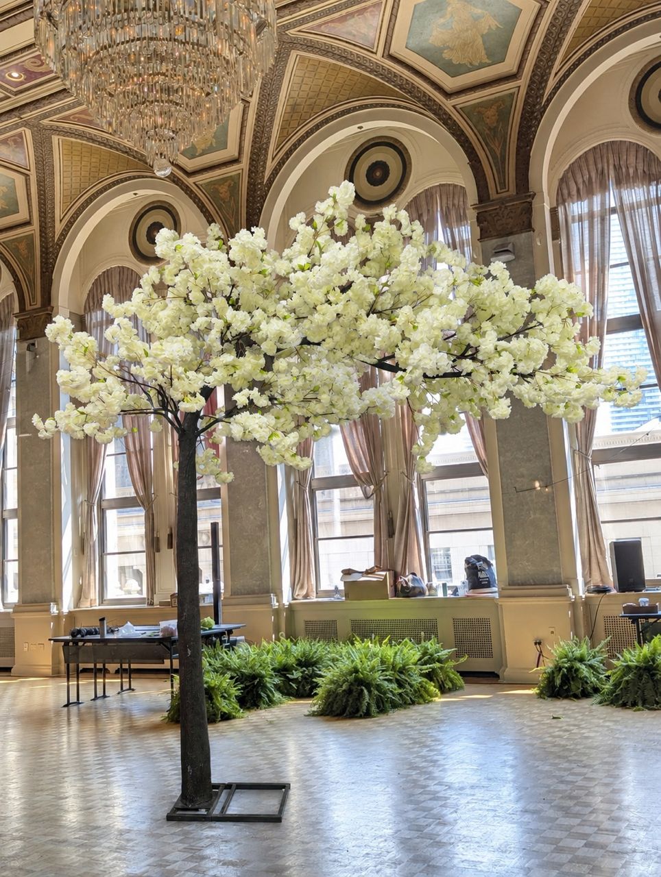 10-Ft Cream White Artificial Cherry Blossom Arch Tree | Elegant Wedding & Event Décor