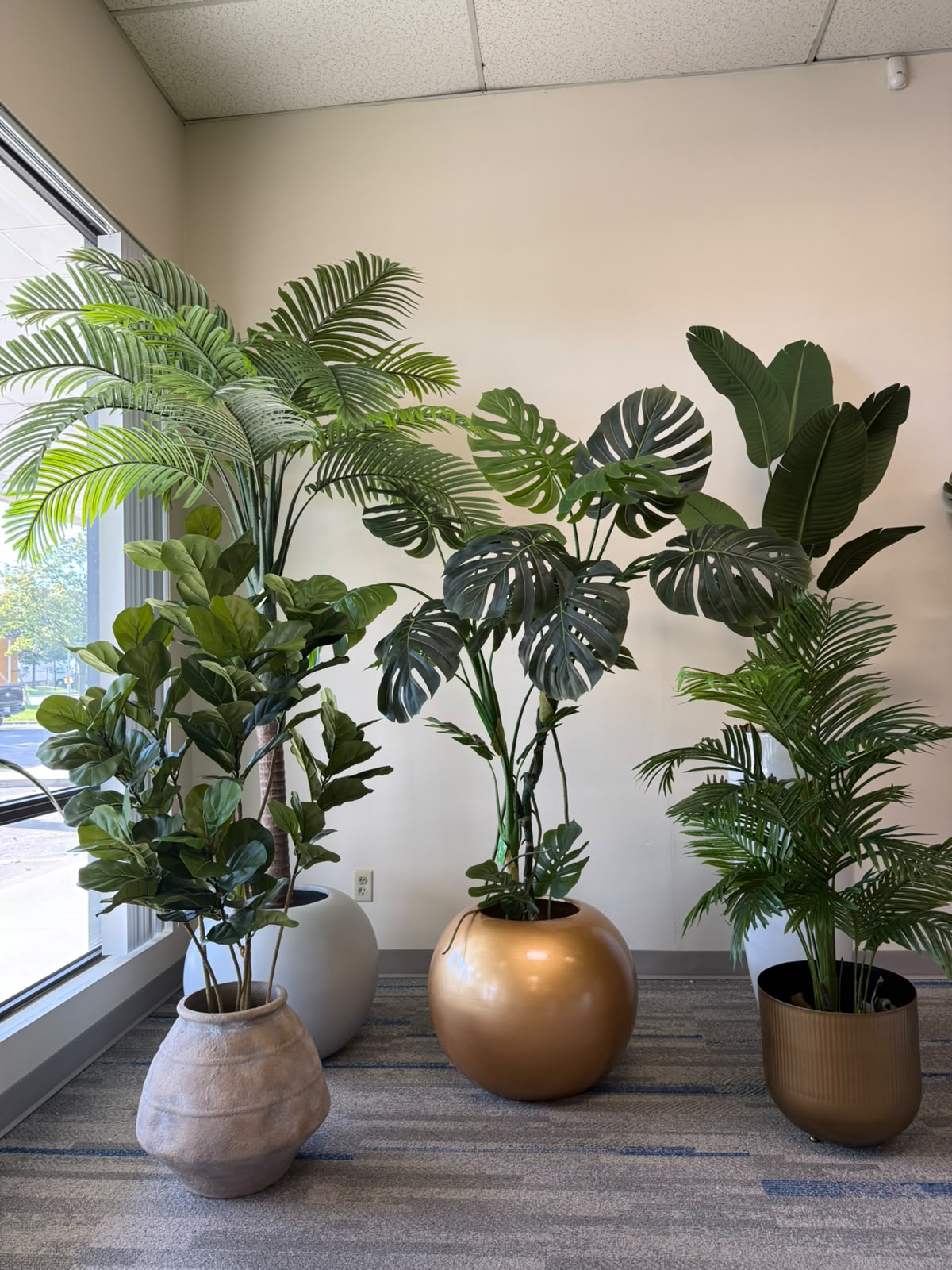 Artificial Palm, Monstera & Fiddle Fig Plants | Tropical Greenery for Modern Interiors