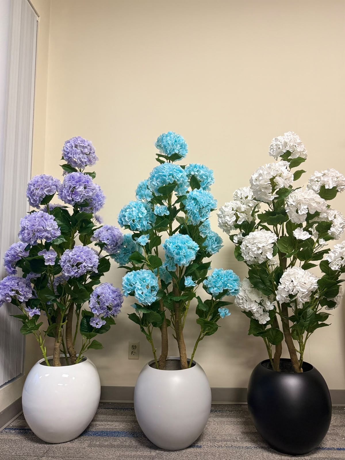 Artificial Hydrangea Plants | Lavender, Blue & White Floral Décor