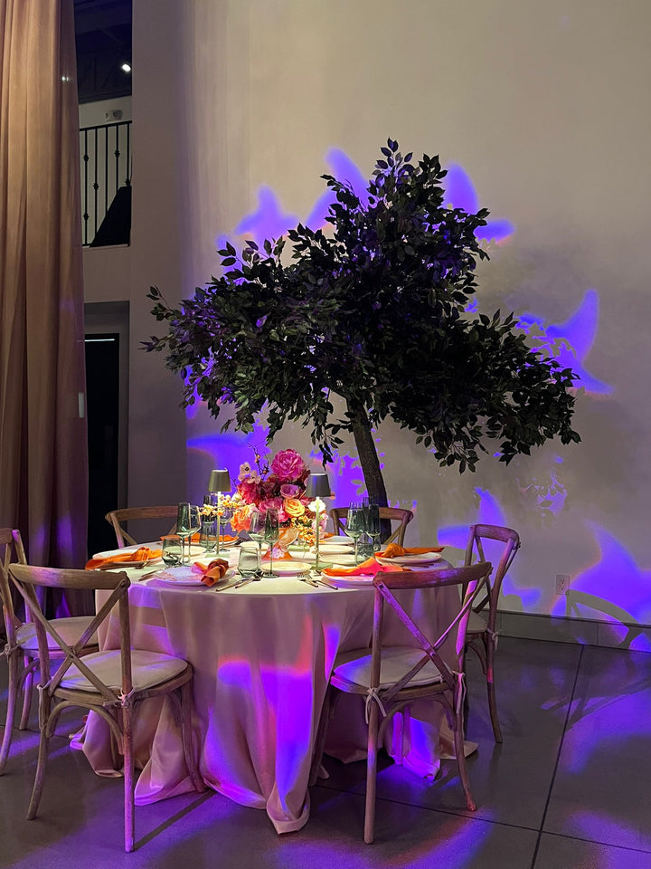 10ft artificial ficus tree set up at a Toronto wedding venue