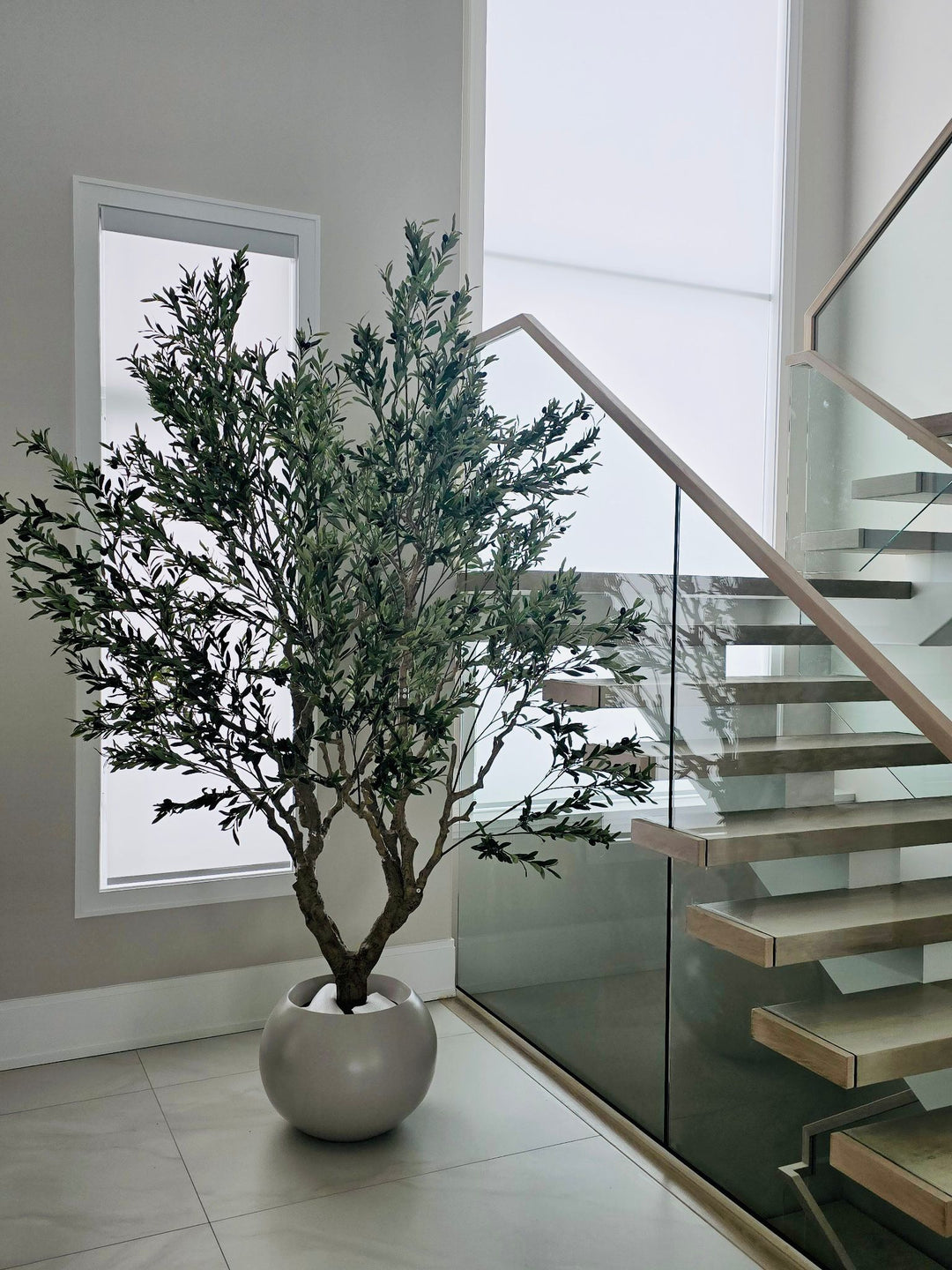 Tall faux olive tree for indoor home and office décor