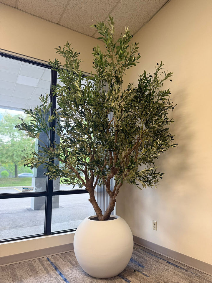 Mediterranean style artificial olive tree for interior spaces