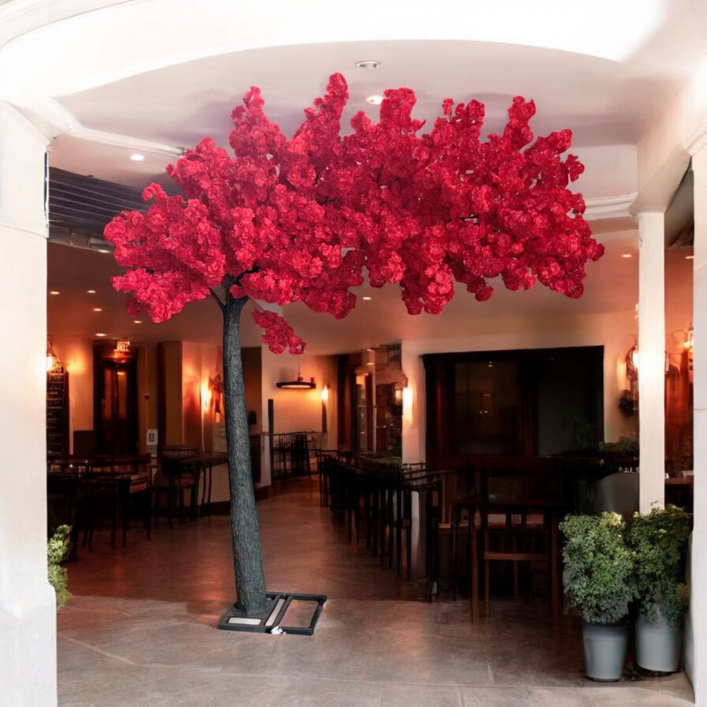 red cherry blossom archway décor for events in the GTA