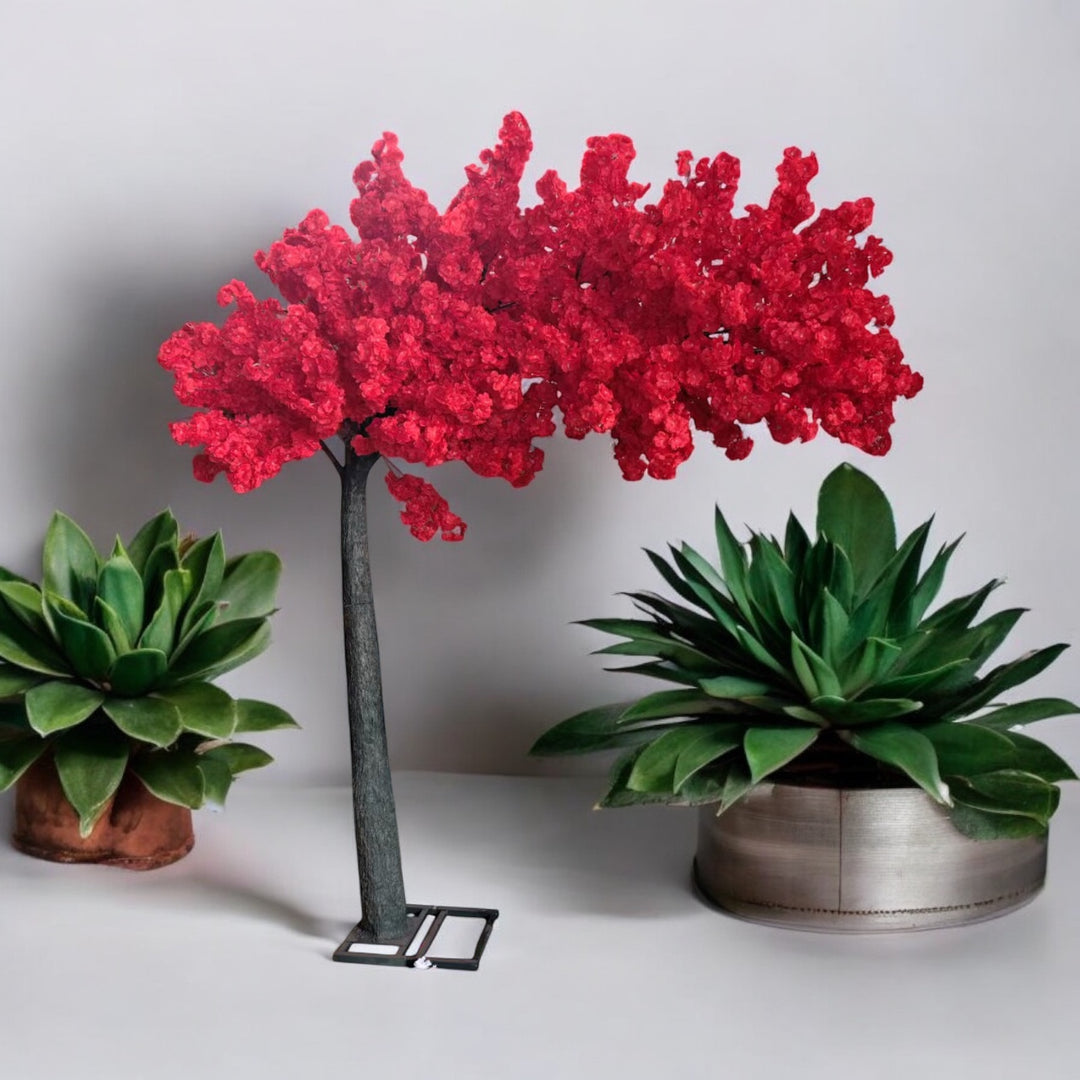 10ft artificial cherry blossom arch with vibrant red flowers