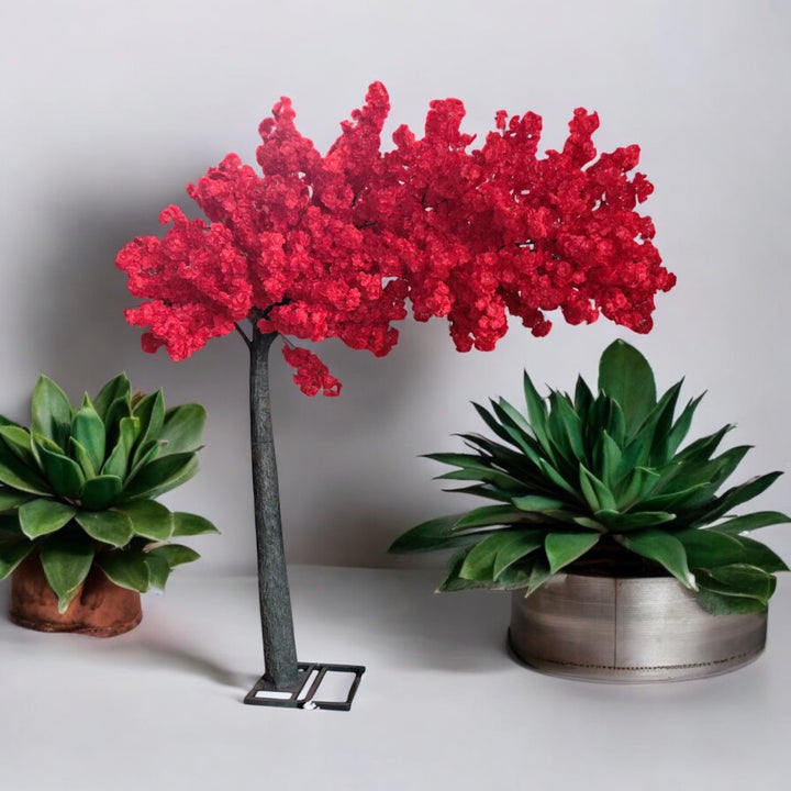 10ft artificial cherry blossom arch with vibrant red flowers