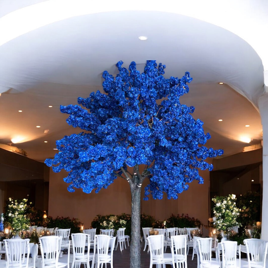 tall blue cherry blossom tree for luxury weddings and events in Toronto and GTA.