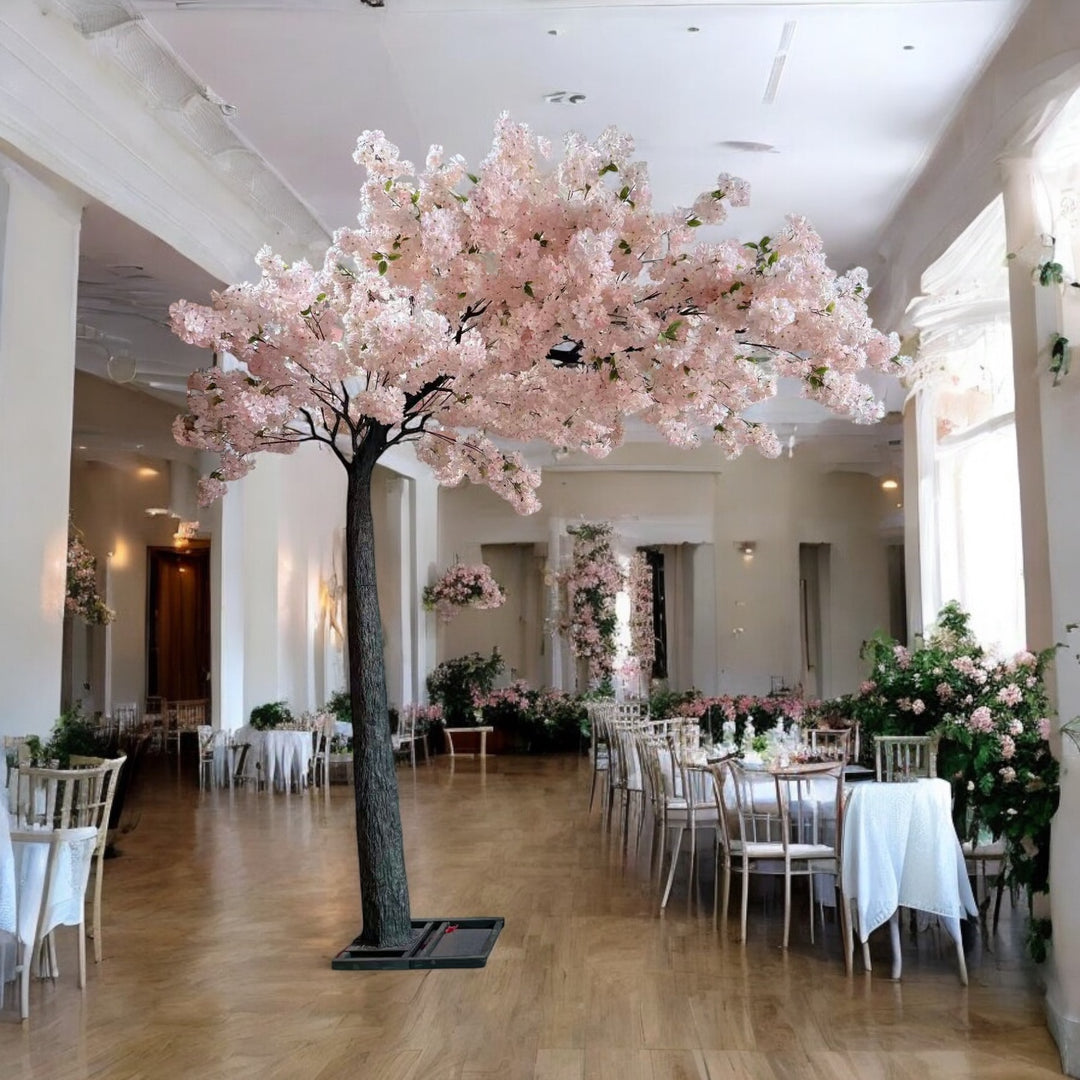 artificial white pink cherry blossom arch tree l setup for wedding centerpiece in Toronto