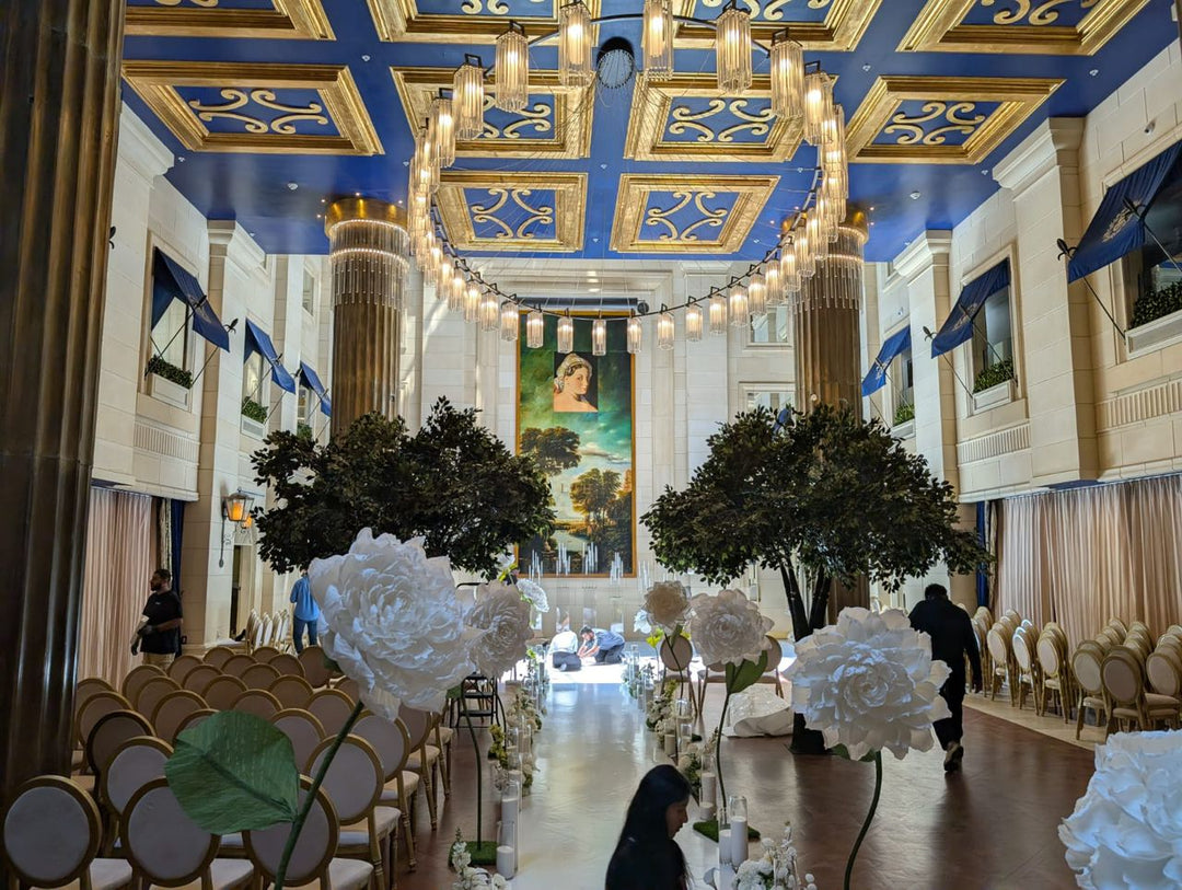 Realistic artificial ficus tree adding the touch of greenery at an event venue in Toronto.