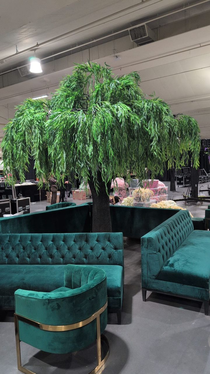 12ft artificial willow tree set at an event venue in Toronto