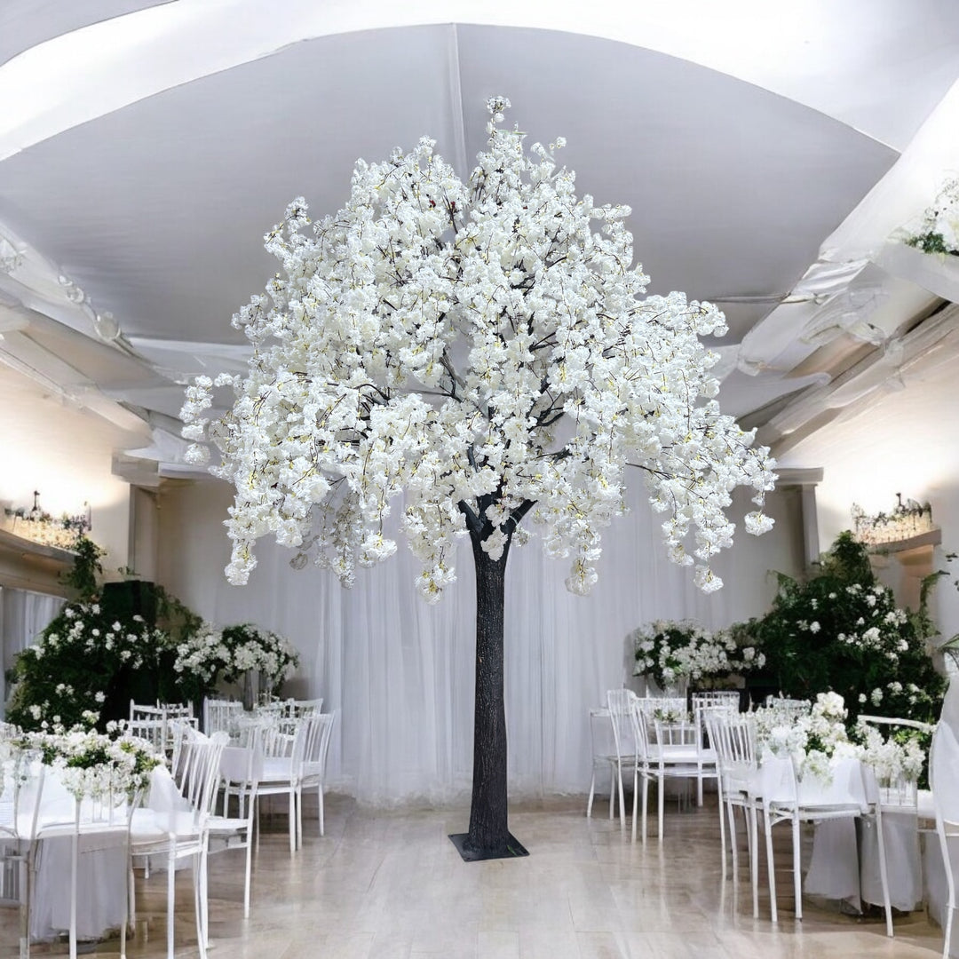 10ft Artificial Weeping Cherry Blossom Tree- White