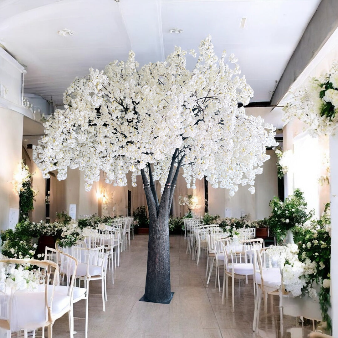 12ft artificial white weeping cherry blossom tree rental for Toronto events