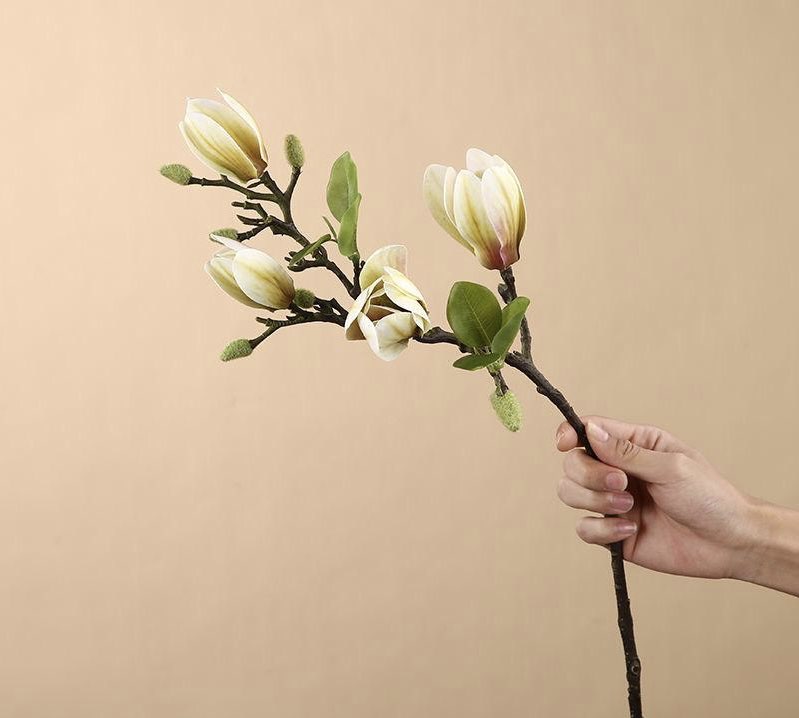 Real touch Artificial Flower stem - Yellow Magnolia