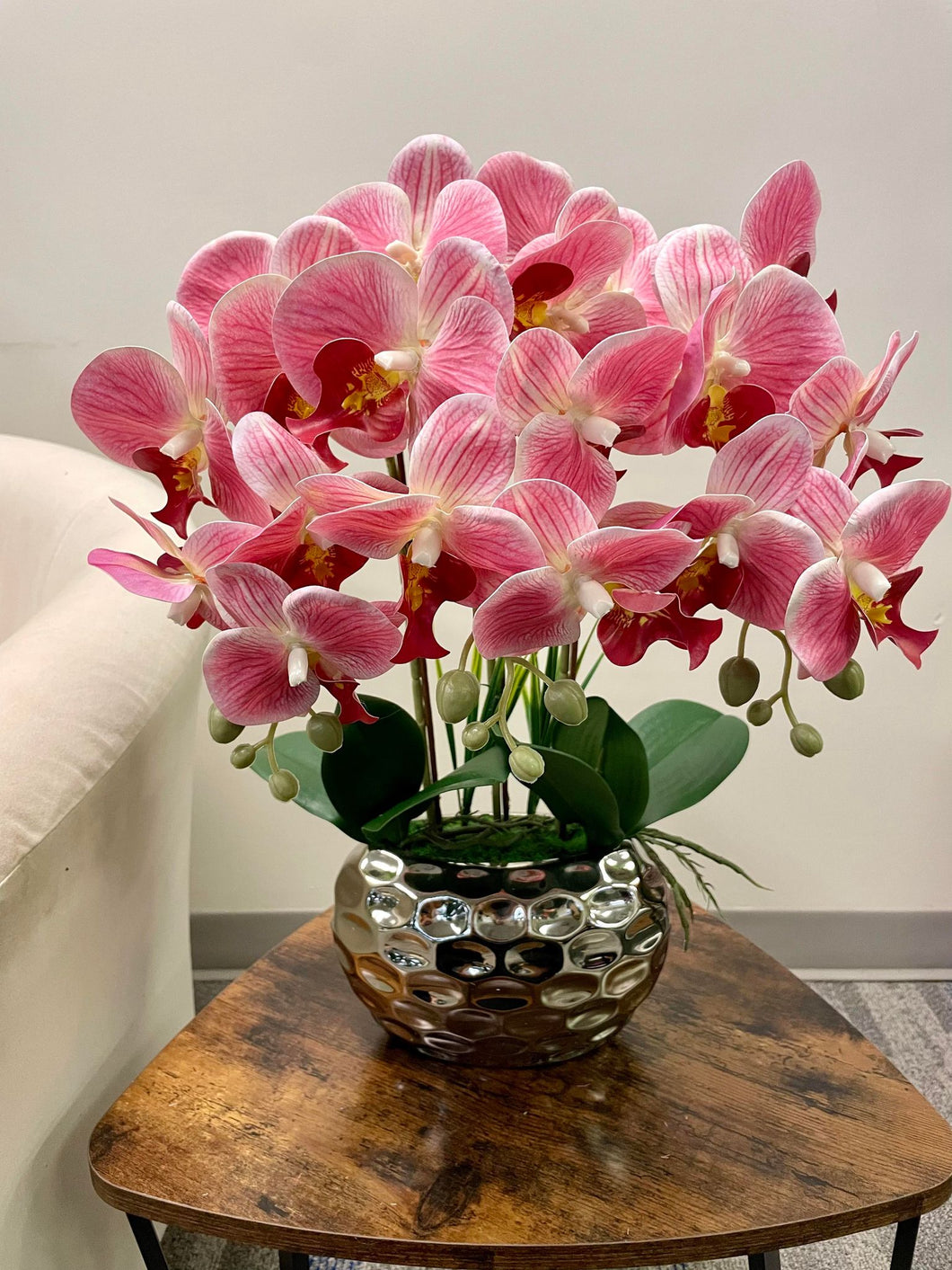 Pink Orchid (silver vase)