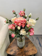 Load image into Gallery viewer, Real touch Artificial flower stems and Bouquet (6 Rose + 1 Peony)

