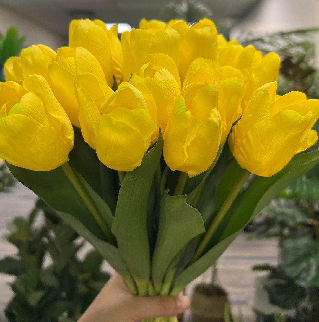 Real touch Yellow Flower Bouquet (10 stems)