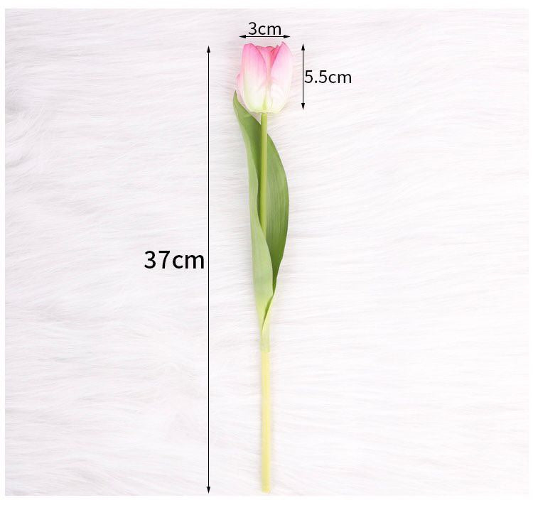 Real touch White-Pink Tulip Flower Bouquet (10 stems)