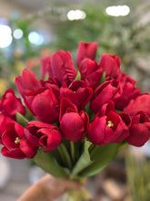 Load image into Gallery viewer, Real touch Red Tulip Flower Bouquet (10 stems)
