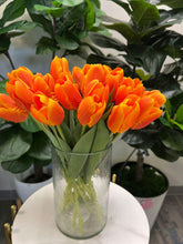 Charger l&#39;image dans la galerie, Real touch Orange Tulip Flower Bouquet (10 stem)
