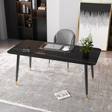 Load image into Gallery viewer, Modern Dining Table Rectangular Sintered Stone Top 55&quot;(140cm)
