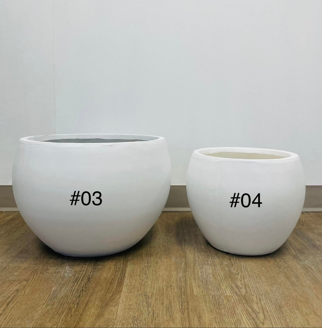 White Cement Pot #3 (18