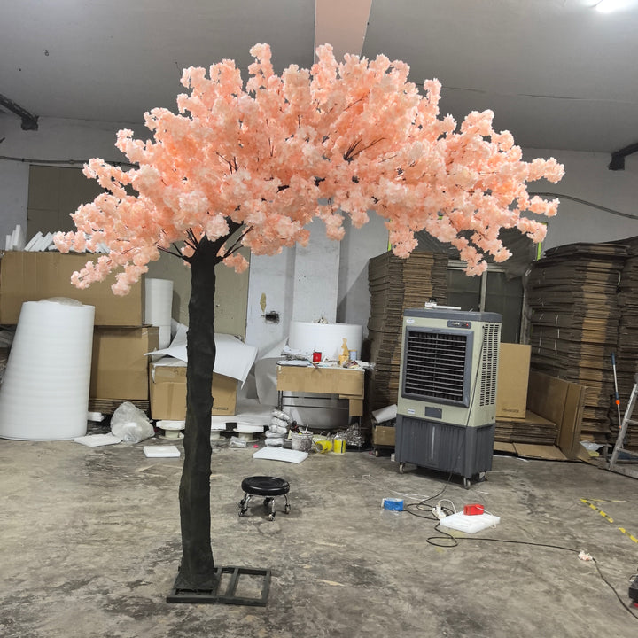 8ft Light Pink Cherry Blossom Artificial Tree for Event Decor - Lifelike Floral Display with Soft Pink Blooms and Sturdy Trunk, Ideal for Weddings and Indoor Use