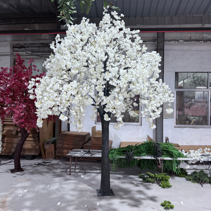 10ft Artificial Weeping Cherry Blossom Tree- White