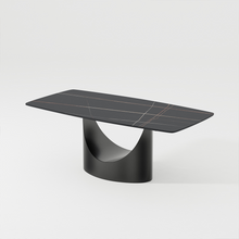 Load image into Gallery viewer, 71&quot;Modern Black Sintered Stone Dining Table
