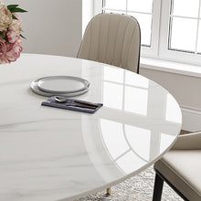 Charger l&#39;image dans la galerie, 39.5&quot;Modern Glossy Sintered Stone Top Round Dining Table

