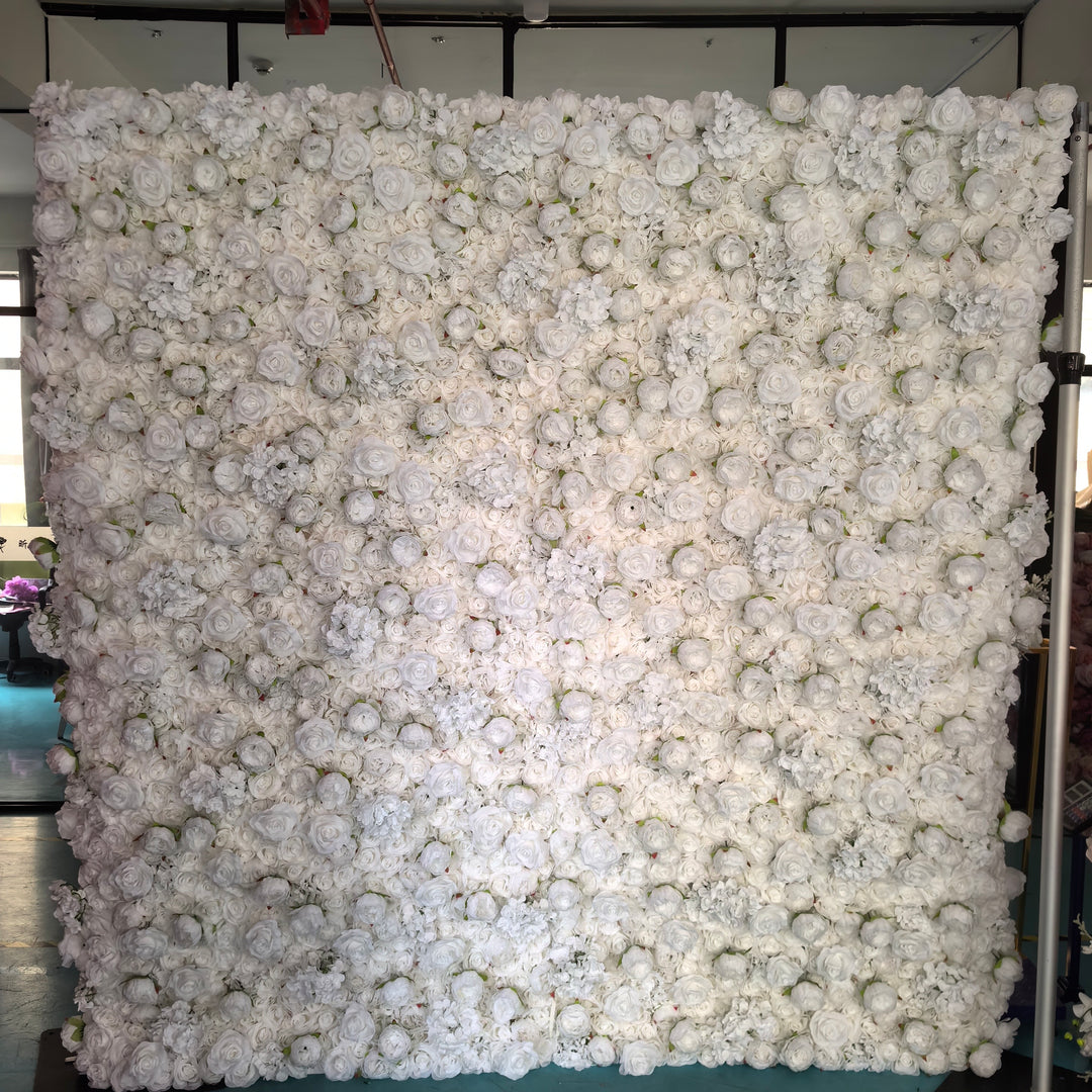 Artificial white rose backdrop, perfect for wedding ceremonies, romantic photo backdrops, or special events. Is this floral wall easy to transport and set up? Does the backdrop look natural in photos?