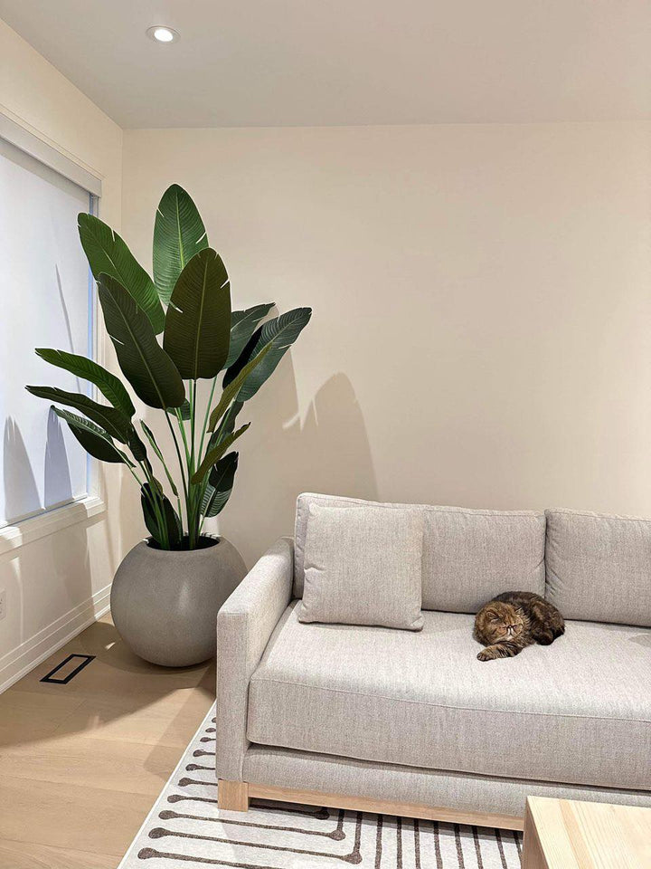 Artificial bird of paradise adding tropical elegance indoors