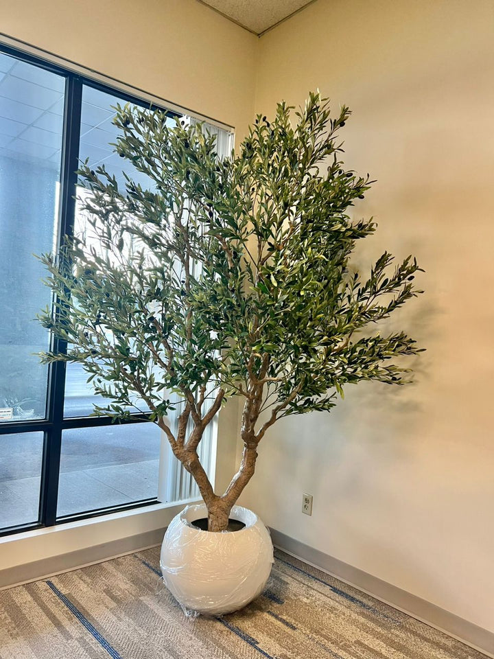 Rustic artificial olive tree for living room or office